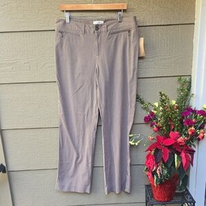 Coldwater Creek ZIP Detail By Stretch Pants 12 Nwt Taupe